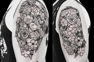 Spacesuit with flowers growing out of the suit instead of a head. tattoo idea