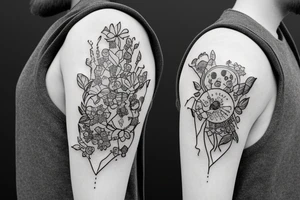 Spacesuit with flowers growing out of the suit instead of a head. tattoo idea