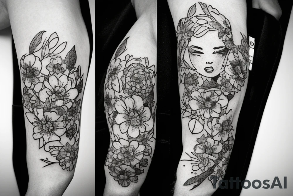 Spacesuit with flowers growing out of the suit instead of a head. tattoo idea