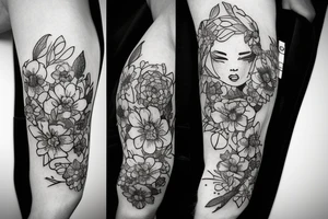 Spacesuit with flowers growing out of the suit instead of a head. tattoo idea