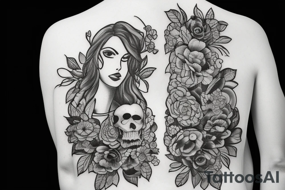 Spacesuit with a head of flowers. tattoo idea