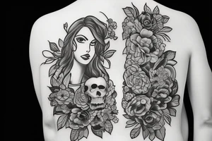 Spacesuit with a head of flowers. tattoo idea