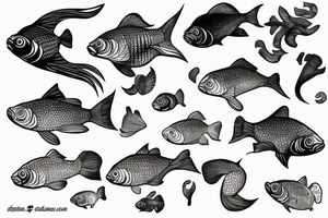 Gold fish tattoo idea