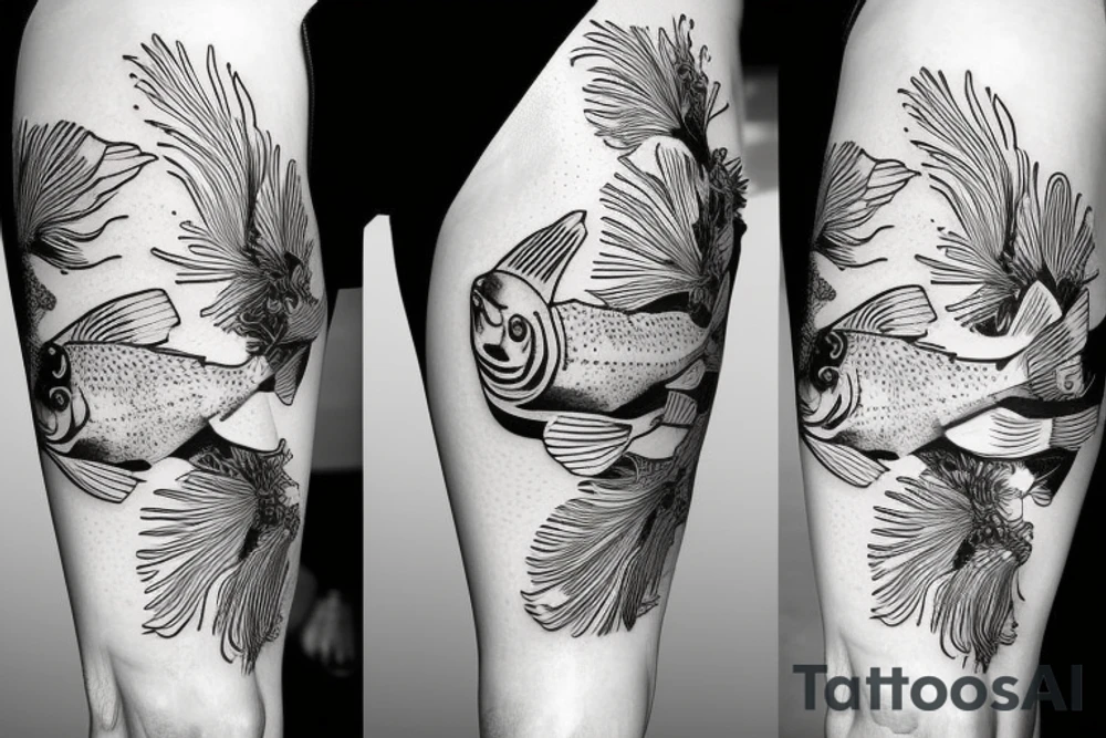 Friendly gold fish tattoo idea