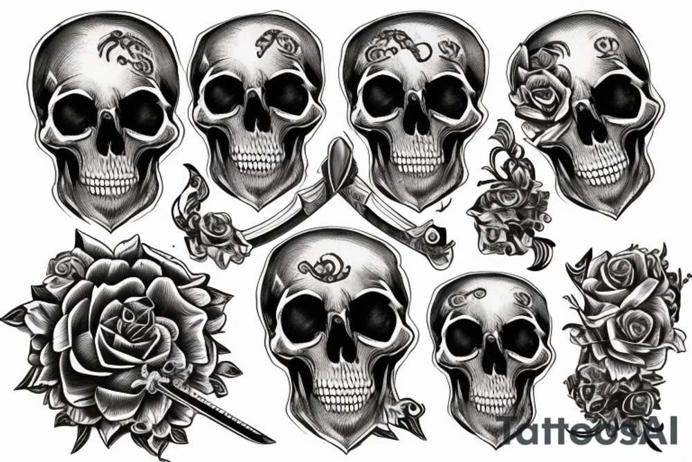 The words Memento Mori 
written under a skull with sword through it tattoo idea