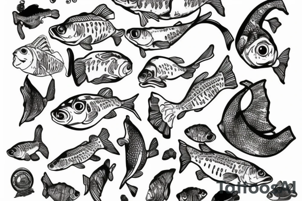 Friendly gold fish tattoo idea