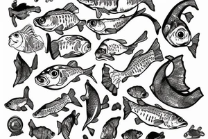 Friendly gold fish tattoo idea