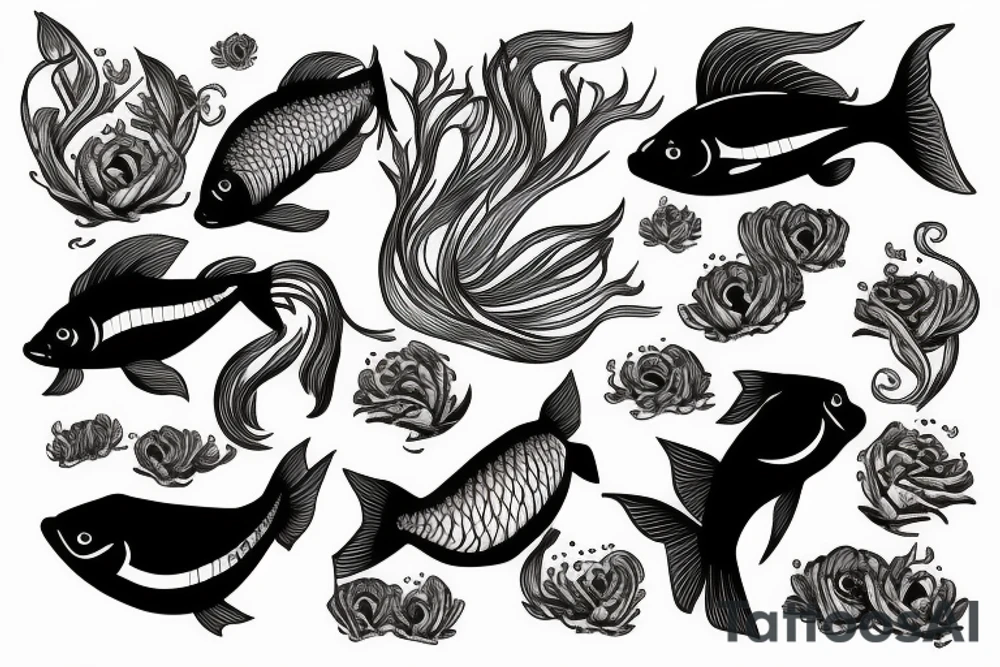 Friendly gold fish tattoo idea