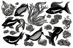 Friendly gold fish tattoo idea