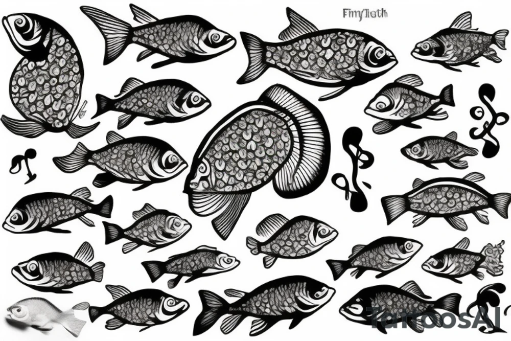 Friendly gold fish tattoo idea