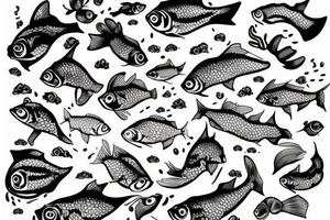 Friendly gold fish tattoo idea