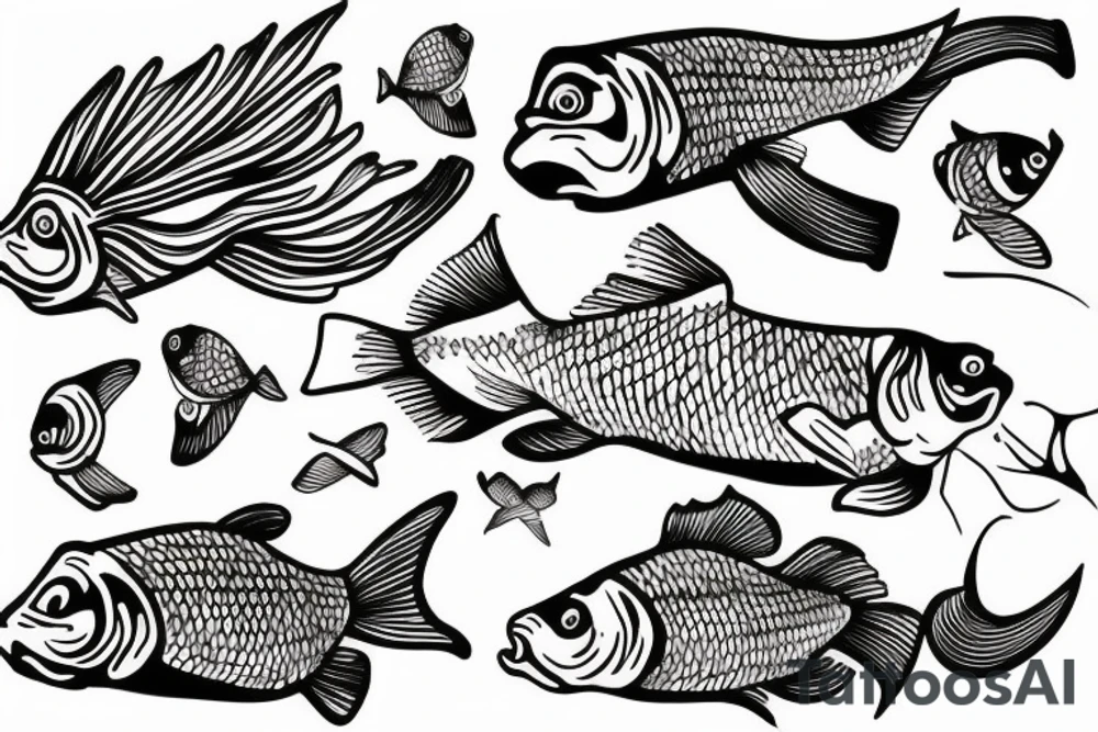 Friendly gold fish tattoo idea