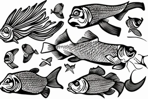 Friendly gold fish tattoo idea