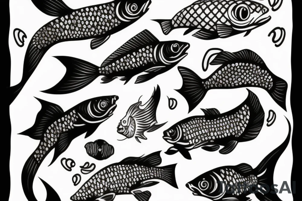 Friendly gold fish tattoo idea