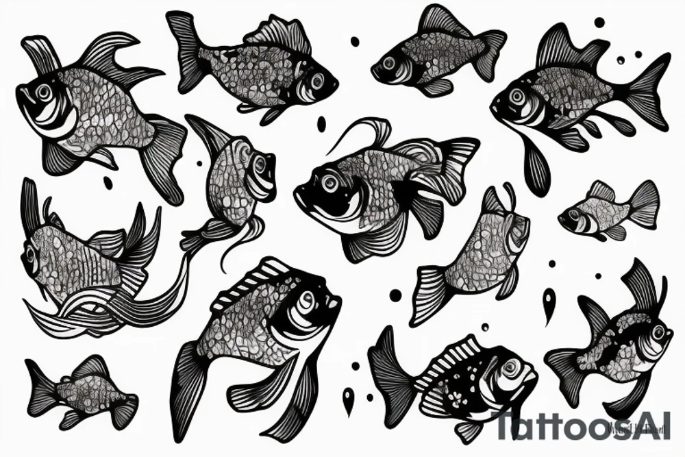 Friendly gold fish tattoo idea