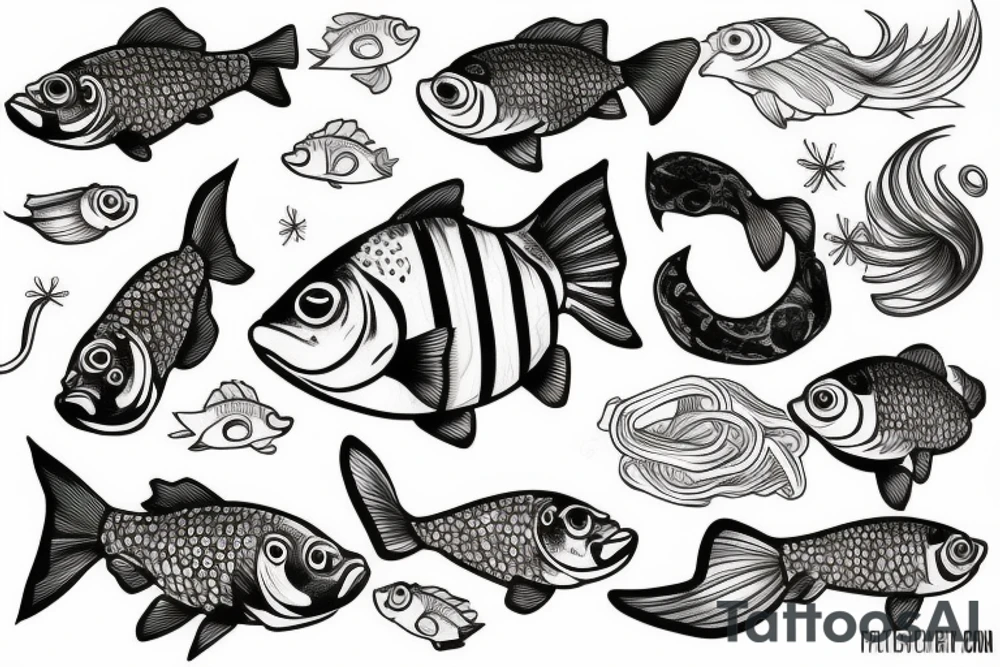Friendly gold fish tattoo idea