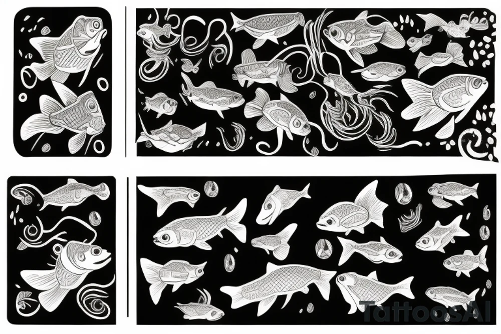 Friendly gold fish tattoo idea