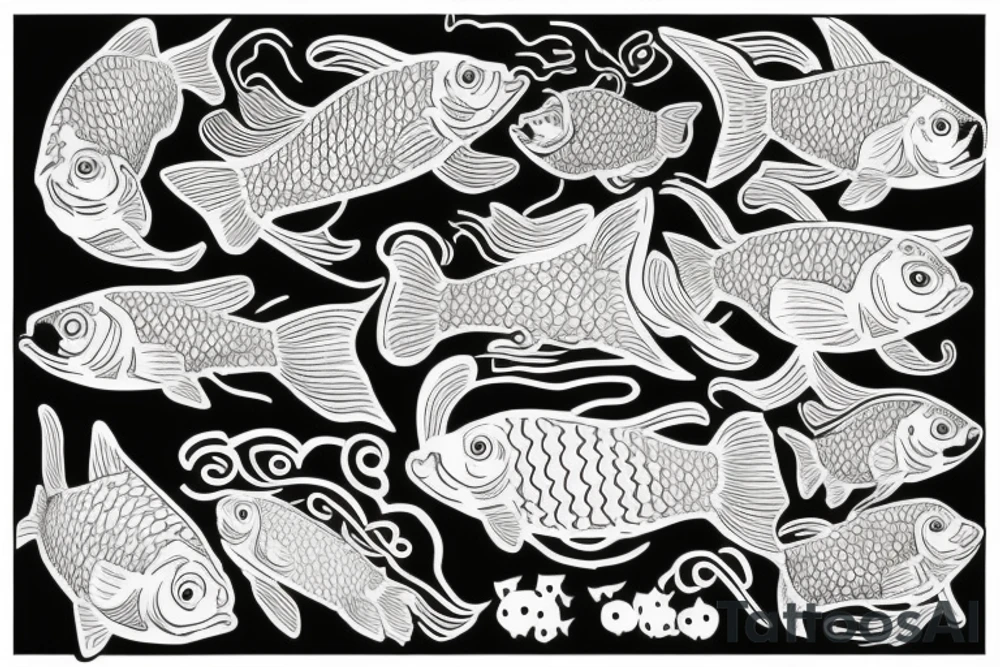 Friendly gold fish tattoo idea
