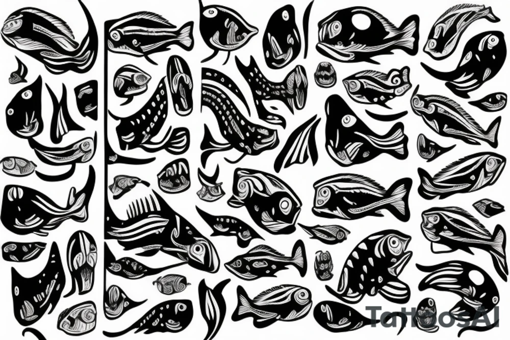 smiling gold fish tattoo idea