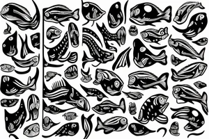smiling gold fish tattoo idea