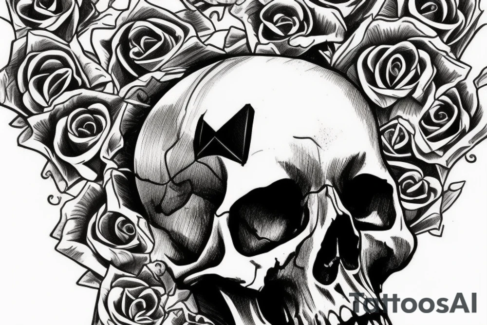 At the top of Tattoo there will be a skull with a sword through the top of the skull.  Under the skull the words "Memento MorI" will be written tattoo idea