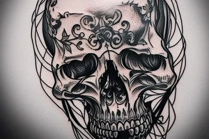 At the top of Tattoo there will be a skull with a sword through the top of the skull.  Under the skull the words "Memento MorI" will be written tattoo idea
