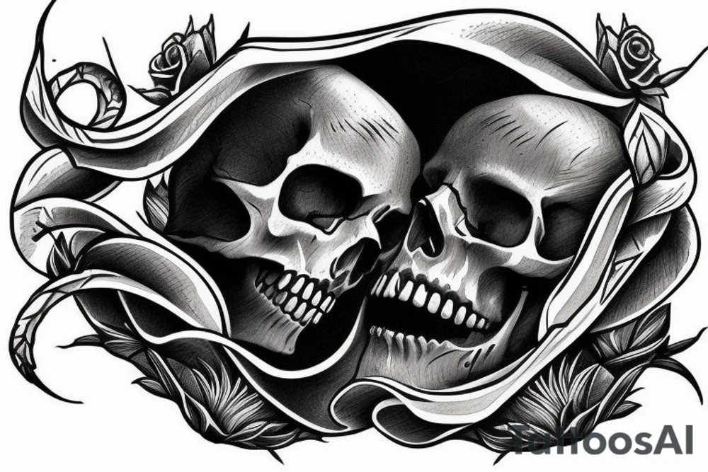 At the top of Tattoo there will be a skull with a sword through the top of the skull.  Under the skull the words "Memento MorI" will be written tattoo idea