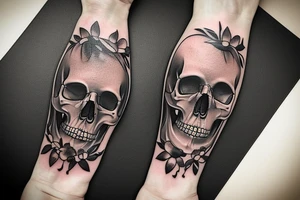 At the top of Tattoo there will be a skull with a sword through the top of the skull.  Under the skull the words "Memento MorI" will be written tattoo idea