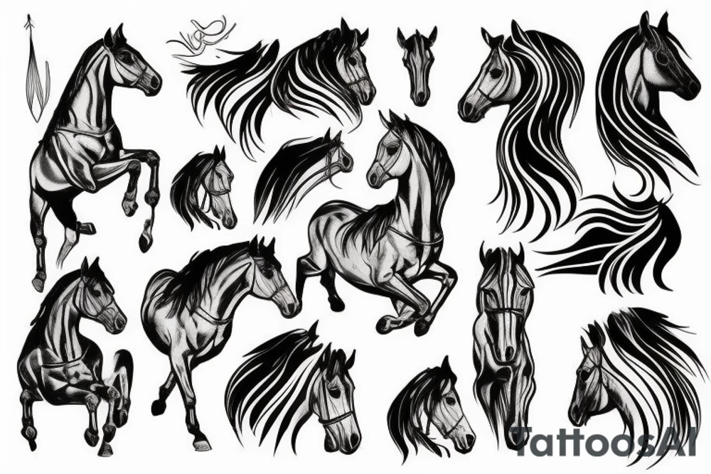Horse with black knight tattoo idea