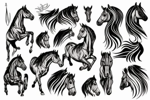 Horse with black knight tattoo idea