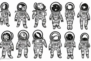 Spacesuit with a flowerhead tattoo idea