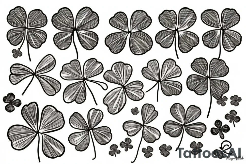 5 leaf clover tattoo idea