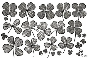 5 leaf clover tattoo idea