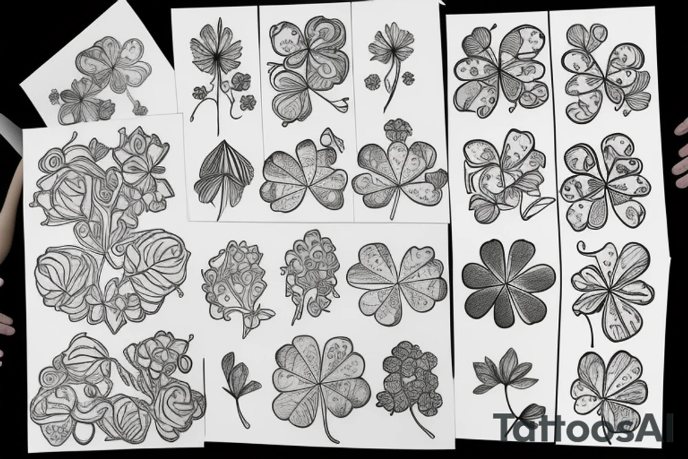5 leaf clover tattoo idea