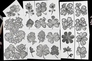 5 leaf clover tattoo idea