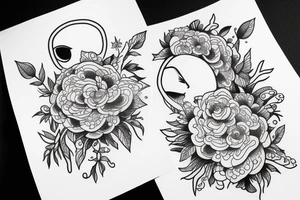 Astronaut with flowerhead tattoo idea