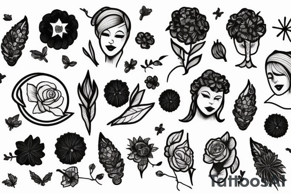 Astronaut with flowerhead tattoo idea