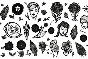 Astronaut with flowerhead tattoo idea