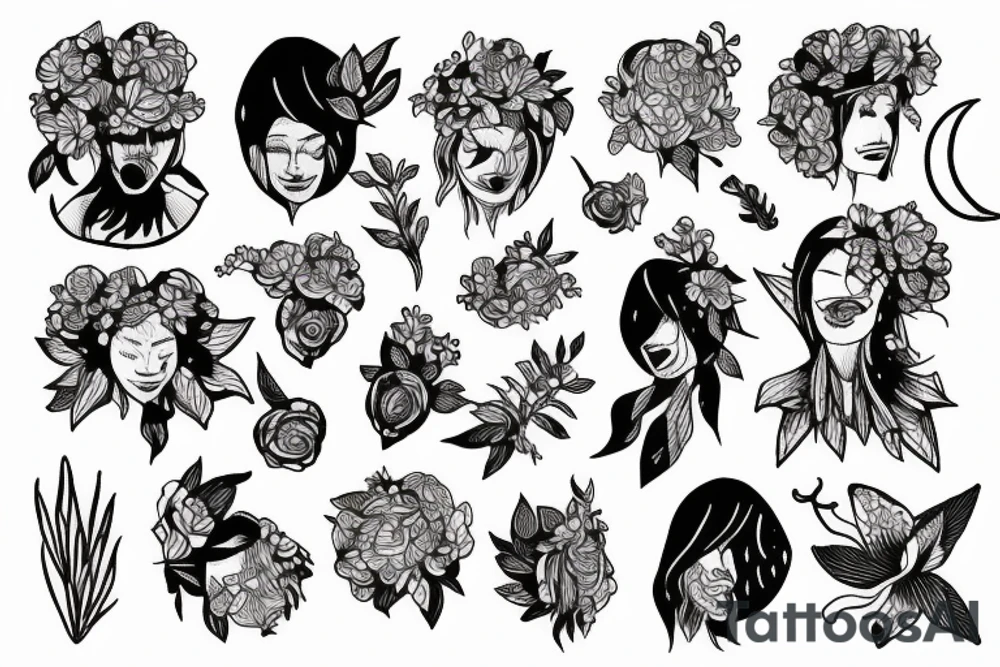 Astronaut with flowerhead tattoo idea