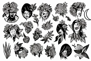 Astronaut with flowerhead tattoo idea