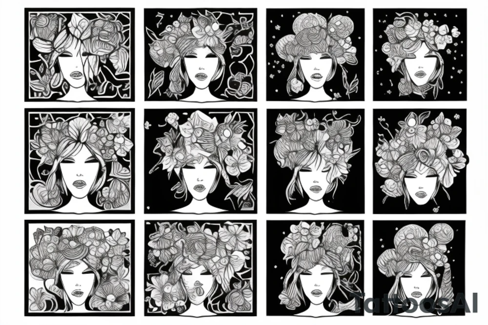 Astronaut with flowerhead tattoo idea