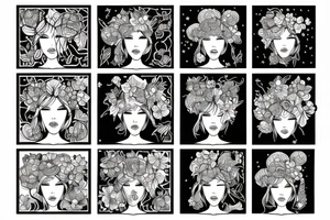Astronaut with flowerhead tattoo idea