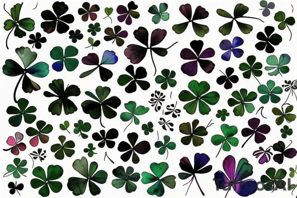 5 leaf clover tattoo idea