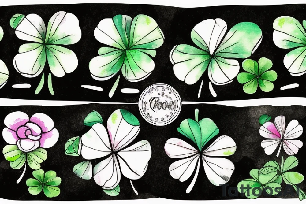 5 leaf clover tattoo idea