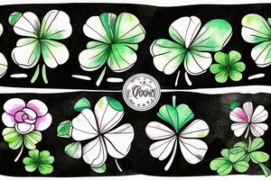 5 leaf clover tattoo idea