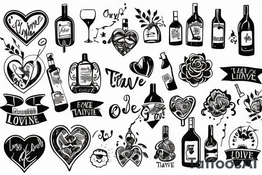 Wine travel friendship love adventure laughter tattoo idea