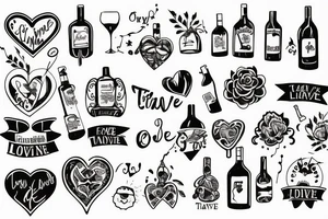 Wine travel friendship love adventure laughter tattoo idea