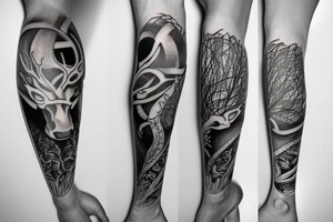 Australian animal leg sleeve tattoo idea