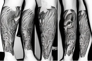 Australian animal leg sleeve tattoo idea