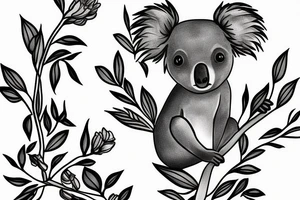 Koala on a tree tattoo idea